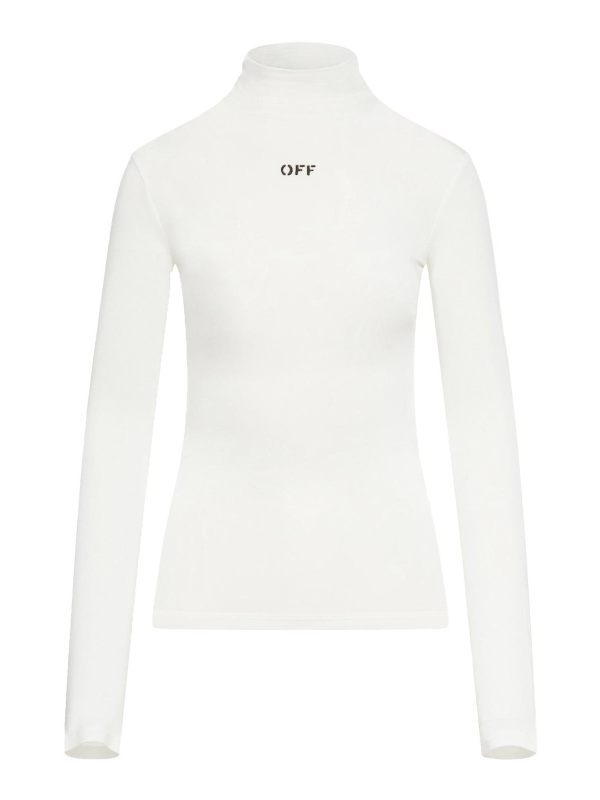 Off-White Pull Col Roulé - Blanc