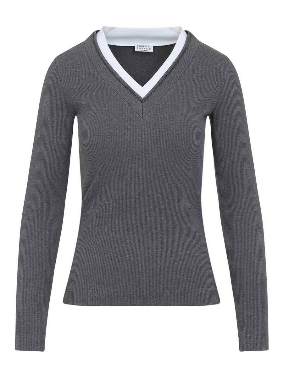Brunello Cucinelli Top - Gris