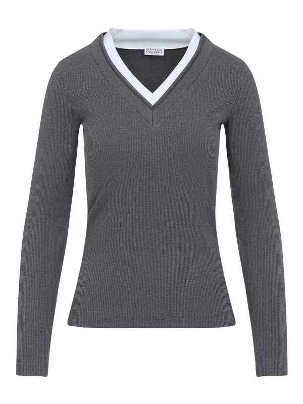 Brunello Cucinelli Top - Gris