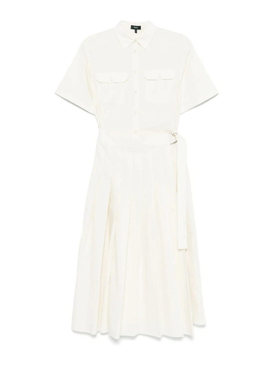 Theory Robe Au Genou - Blanc