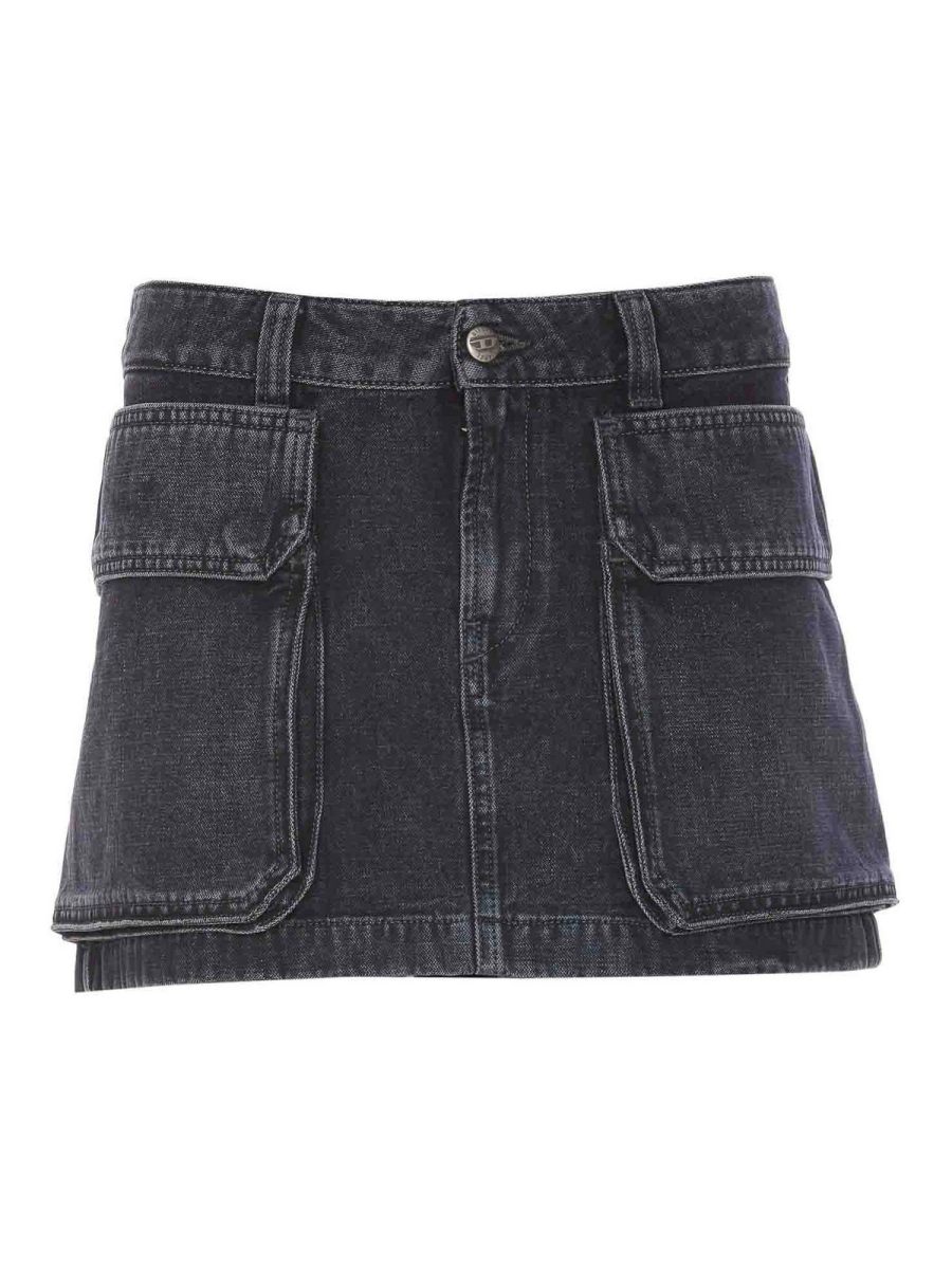 Diesel Jupe Midi - Noir
