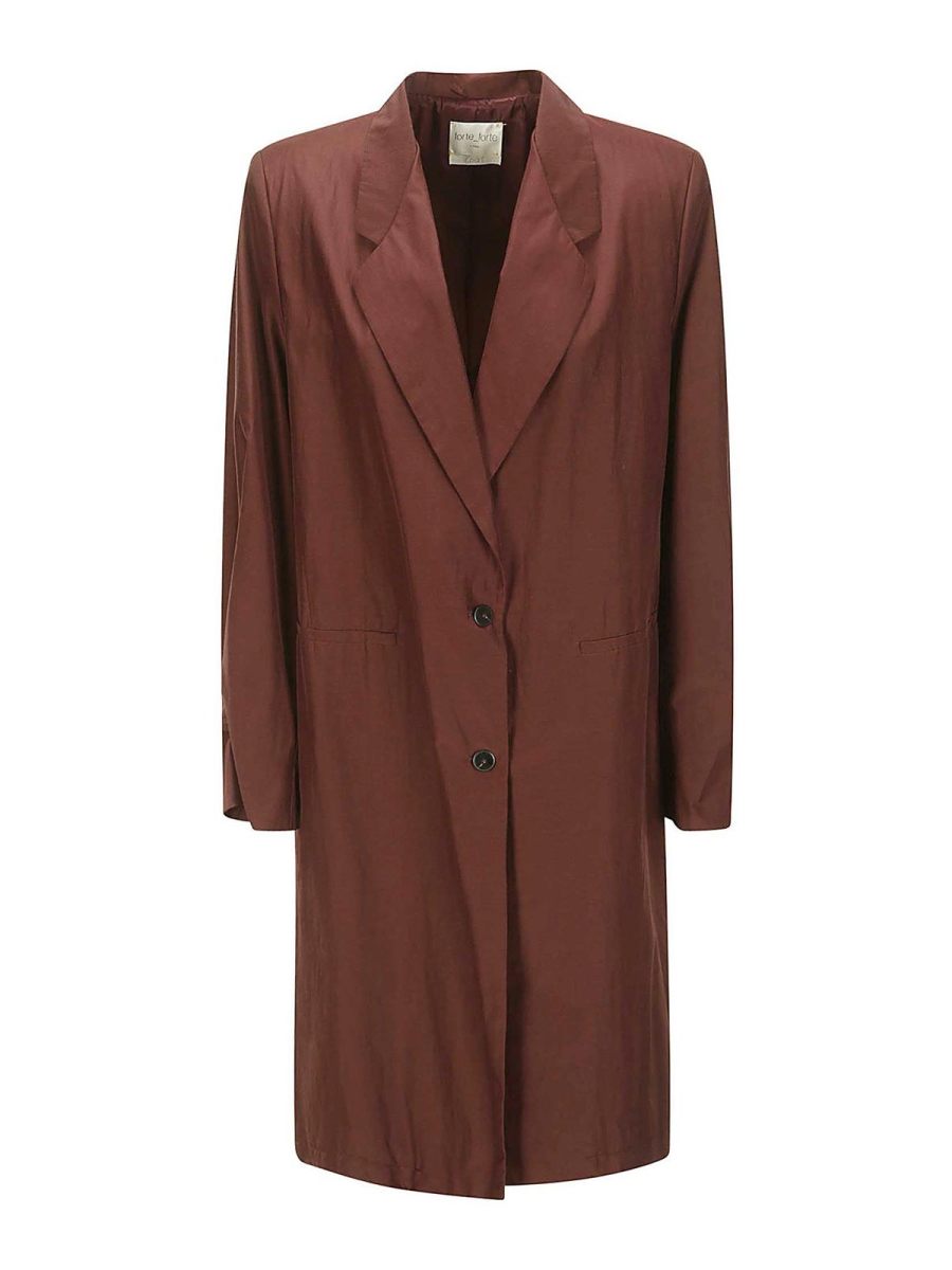 Forte Forte Manteau Court - Marron