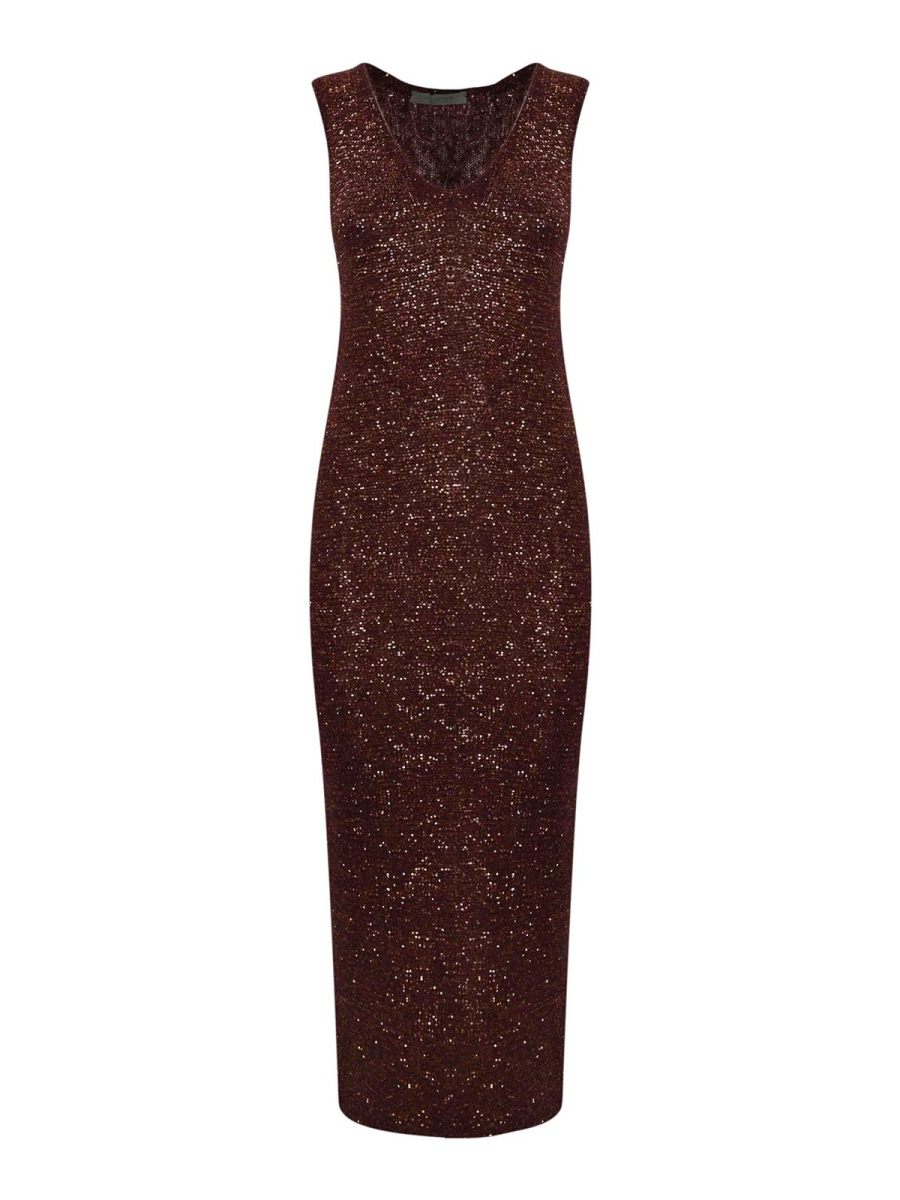 D. Exterior Robe Au Genou - Rouge Brun