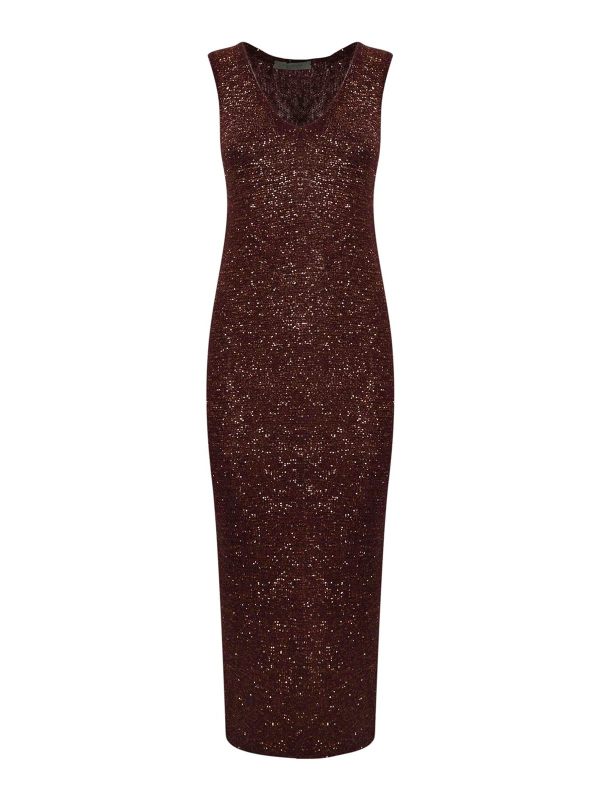 D. Exterior Robe Au Genou - Rouge Brun