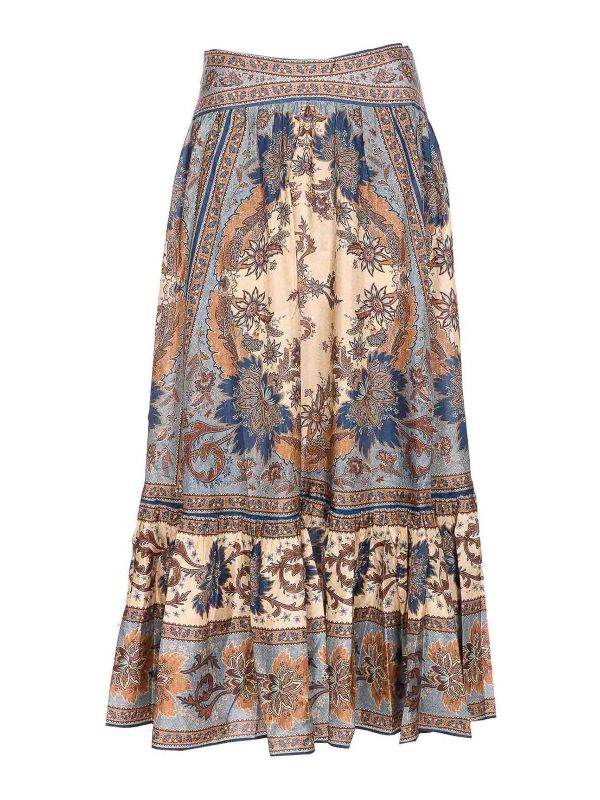 Zimmermann Jupe Midi - Bleu