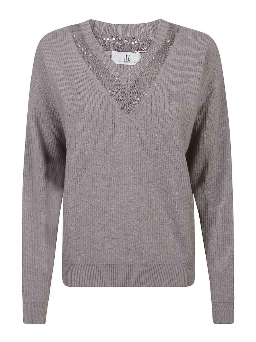 Eleven88 Pull À Col V - Gris