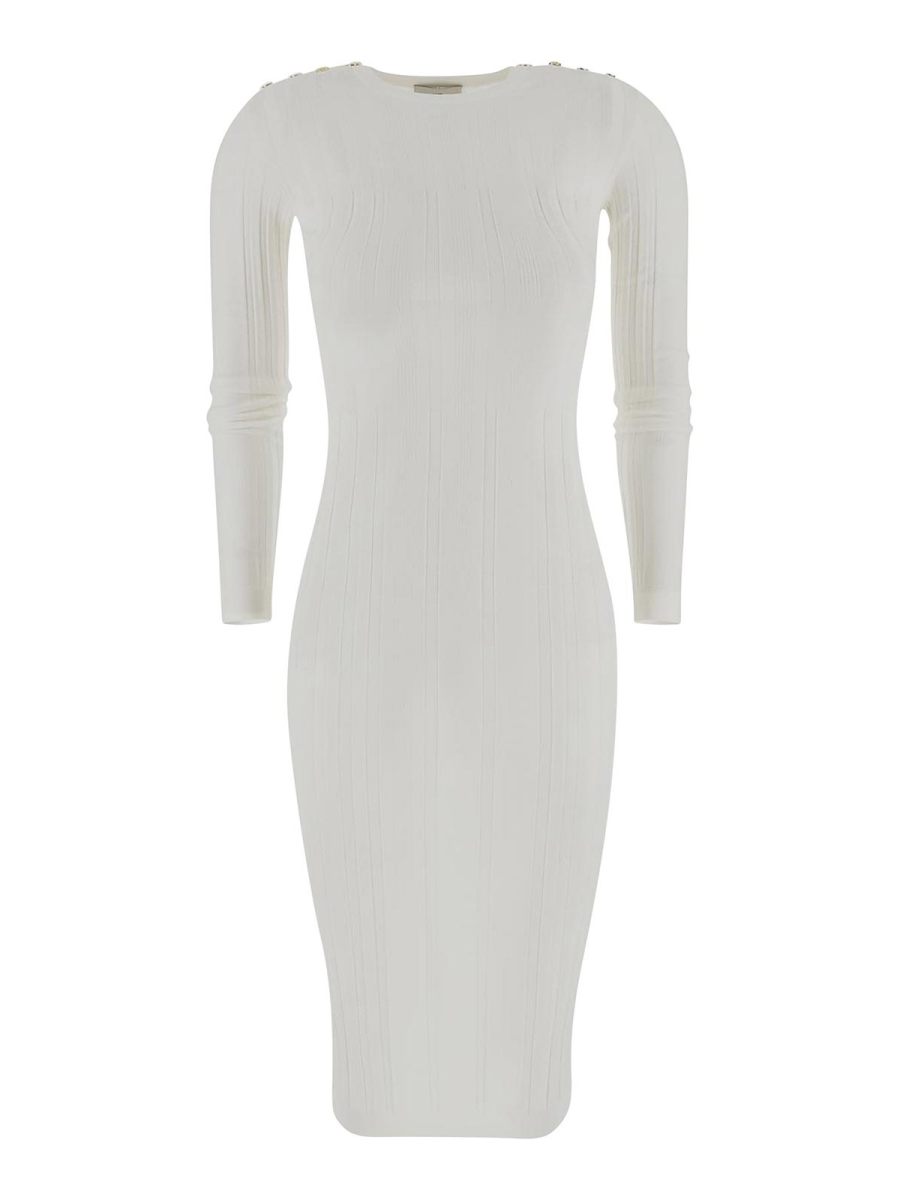 Elisabetta Franchi Robe Au Genou - Blanc