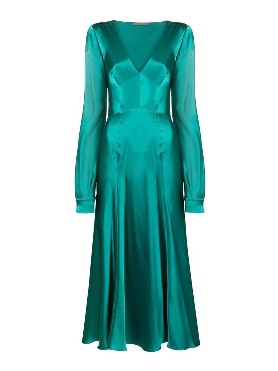 Alberta Ferretti Maxi Robe - Vert
