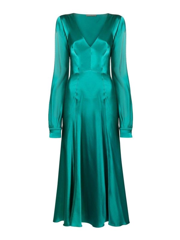 Alberta Ferretti Maxi Robe - Vert