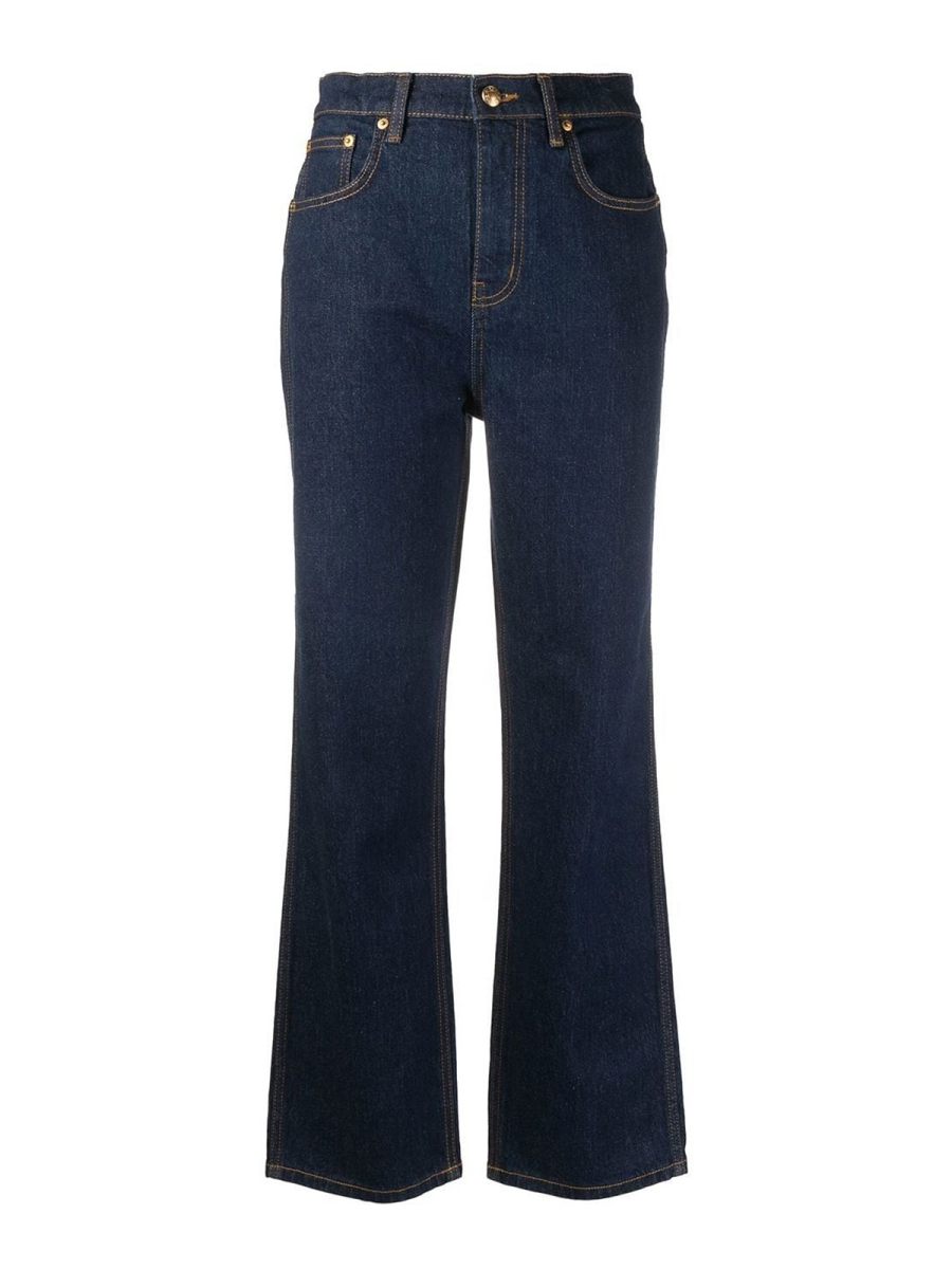 Tory Burch Jean Droit - Foncé Délavé