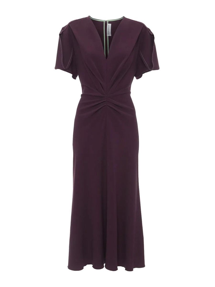 Victoria Beckham Robe Au Genou - Noir