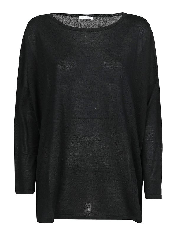 Manipur Cashmere Pull Col Rond - Noir