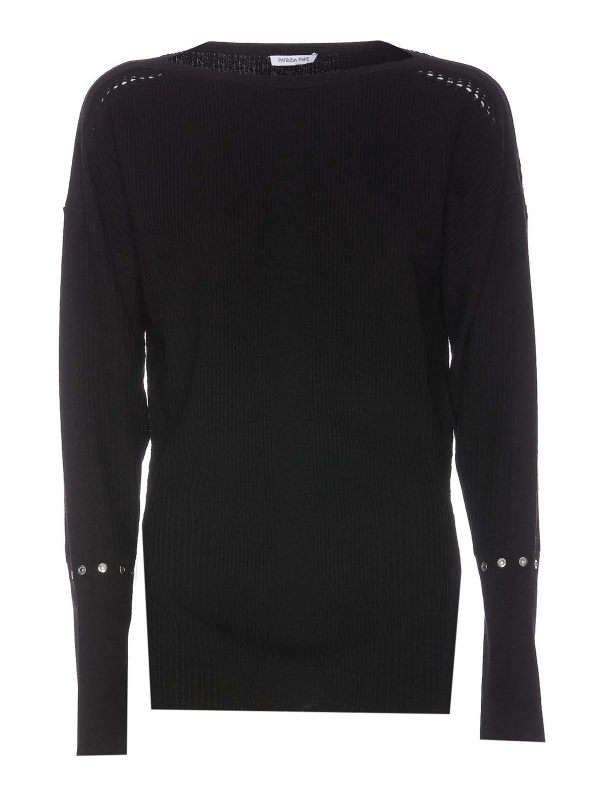 Patrizia Pepe Pull Col Rond - Noir