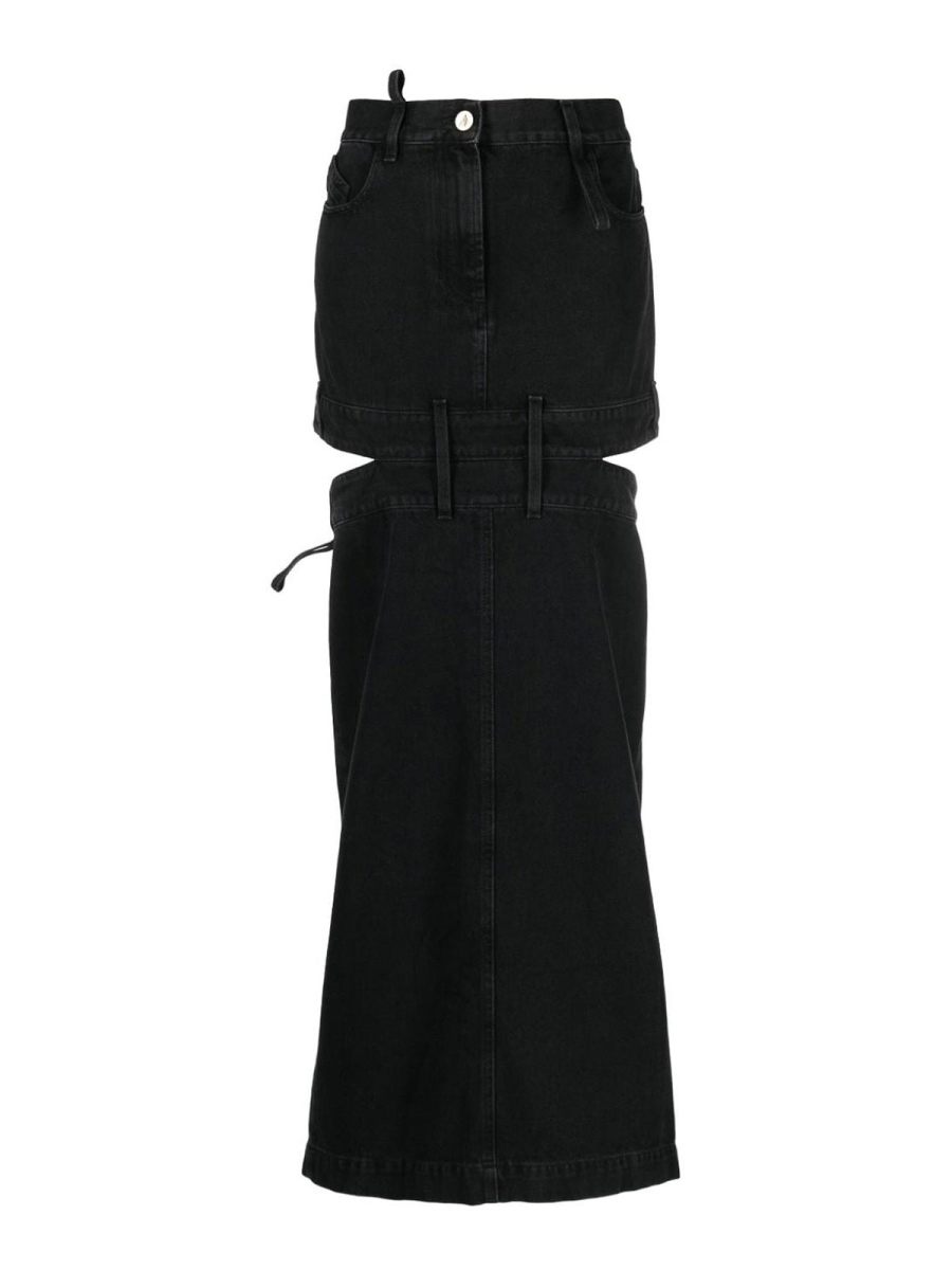 The Attico Jupe Midi - Noir
