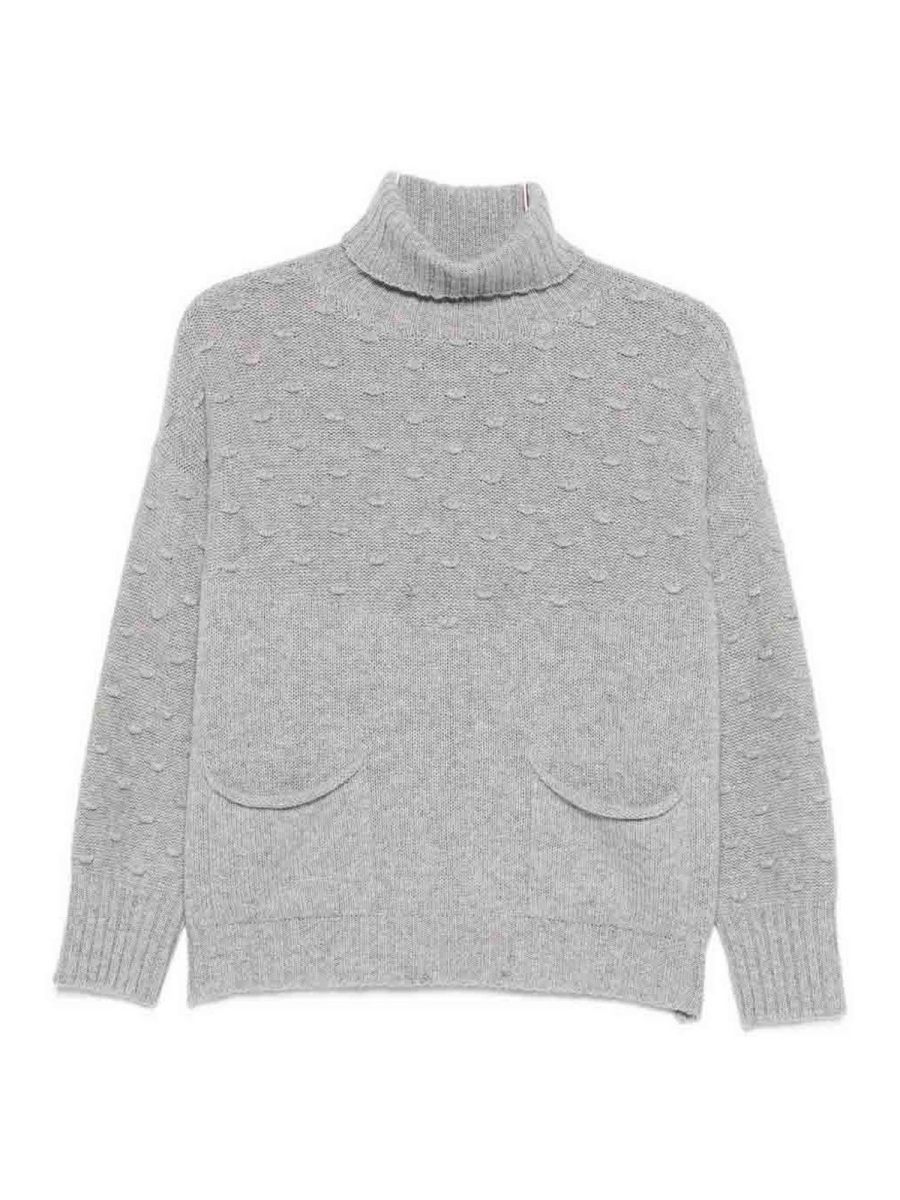Tabaroni Cashmere Pull Col Roulé - Gris