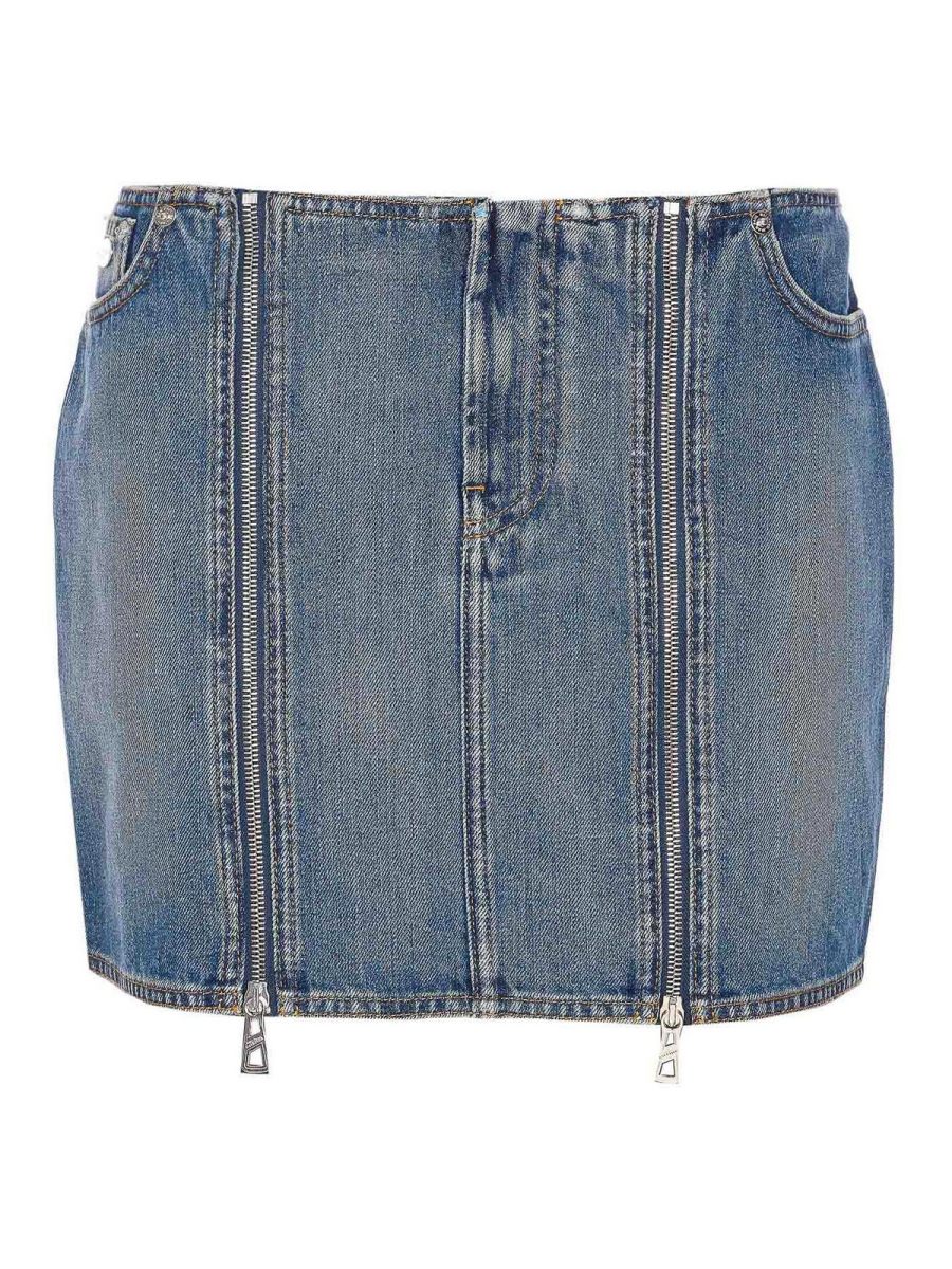 Jean Paul Gaultier Jupe Midi - Bleu