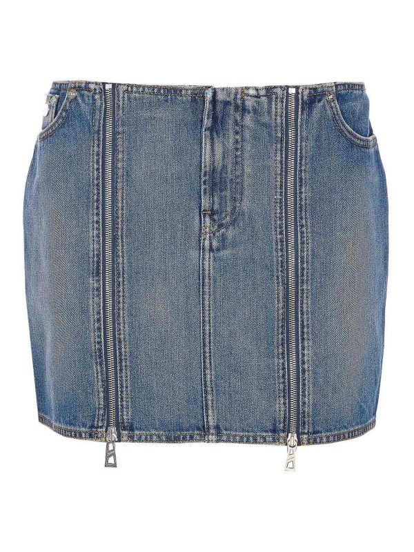 Jean Paul Gaultier Jupe Midi - Bleu
