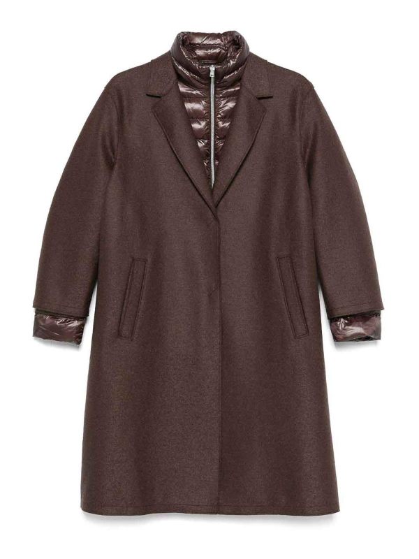 Herno Manteau Au Genou - Marron Foncé