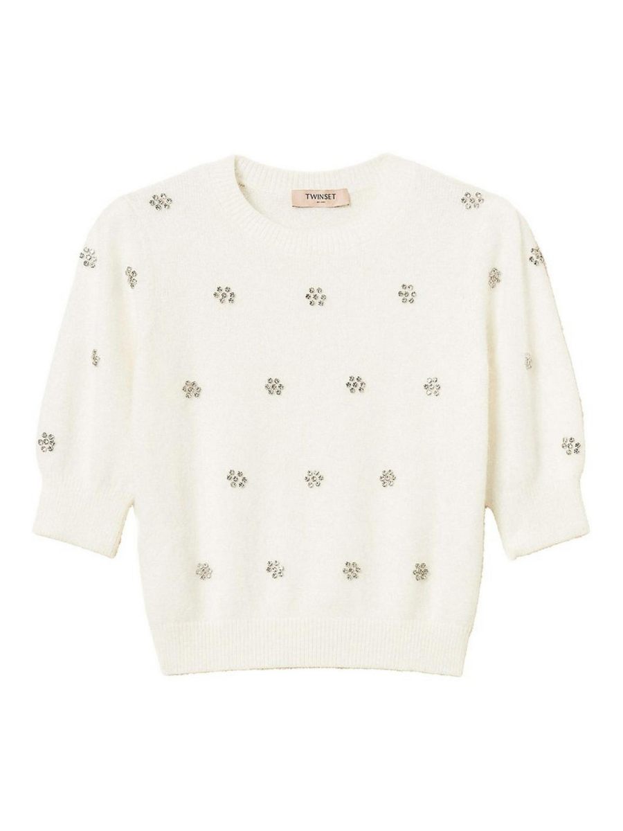 Twinset Pull Col Rond - Blanc