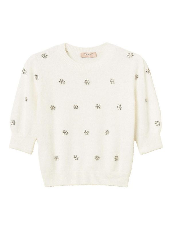 Twinset Pull Col Rond - Blanc