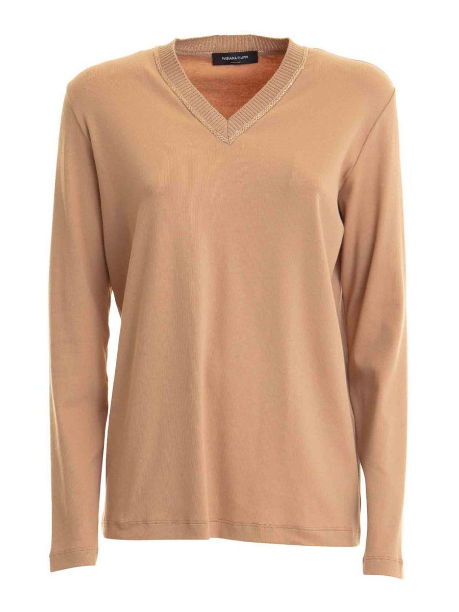Fabiana Filippi Pull Col Rond - Beige