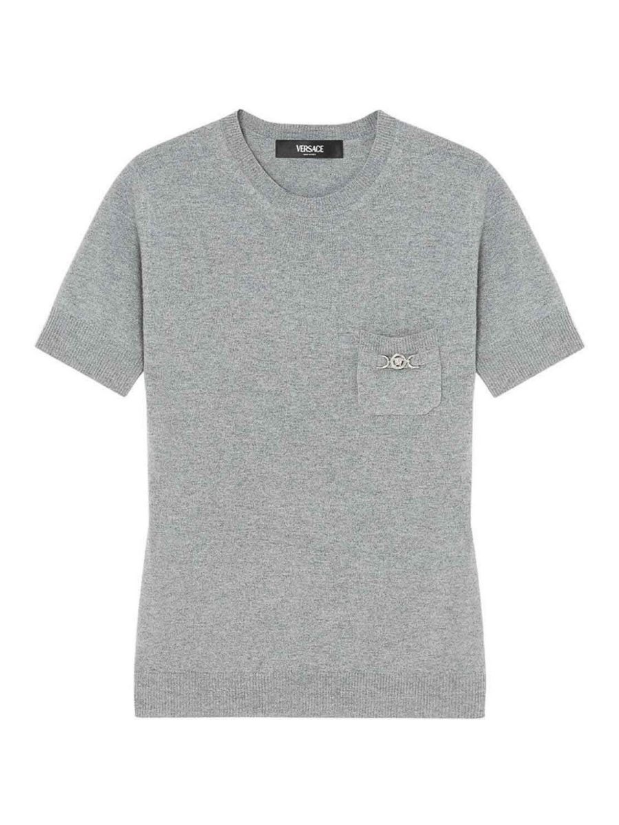 Versace Pull Col Rond - Gris