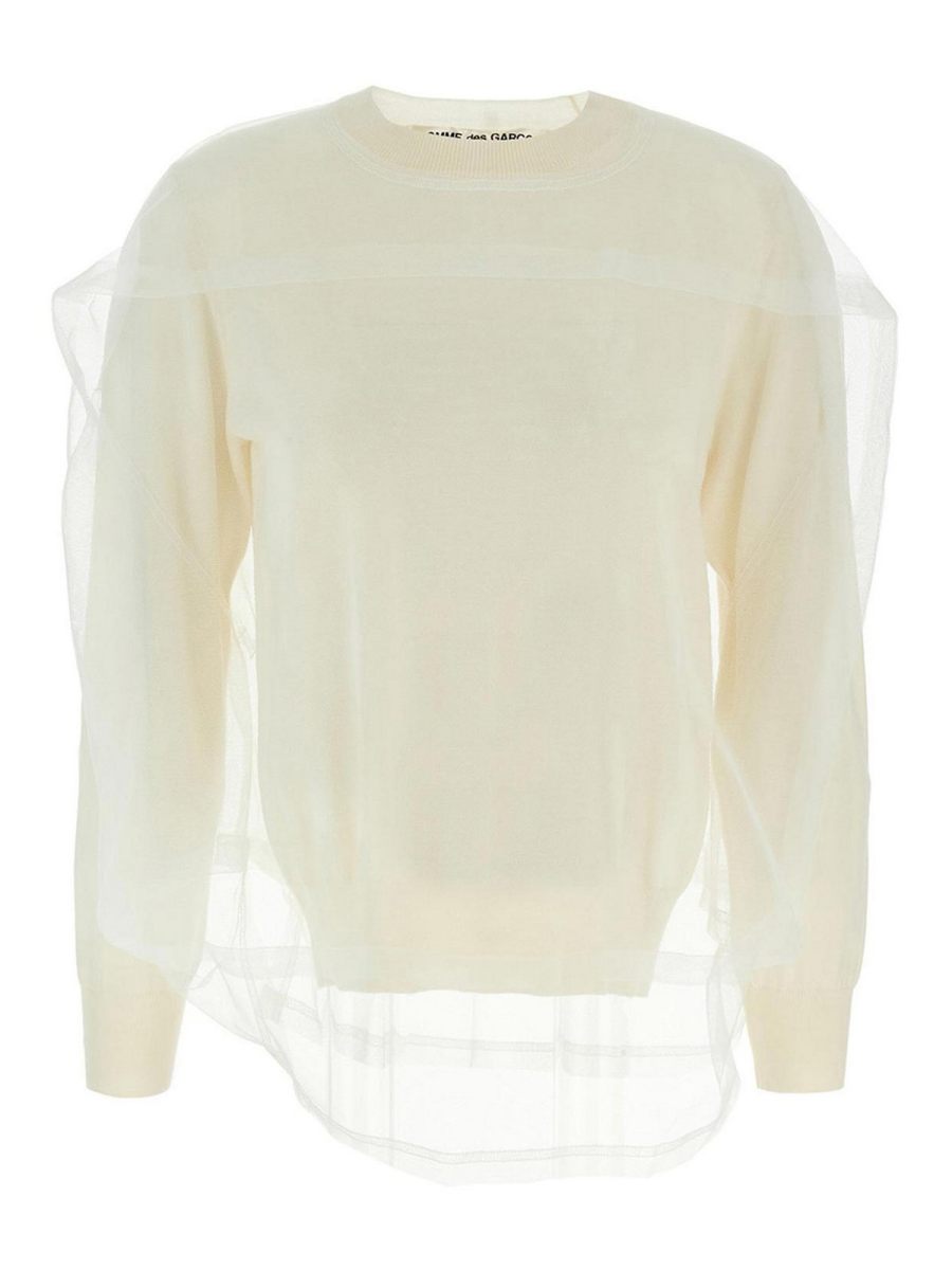 Comme Des Garcons Pull Col Rond - Blanc