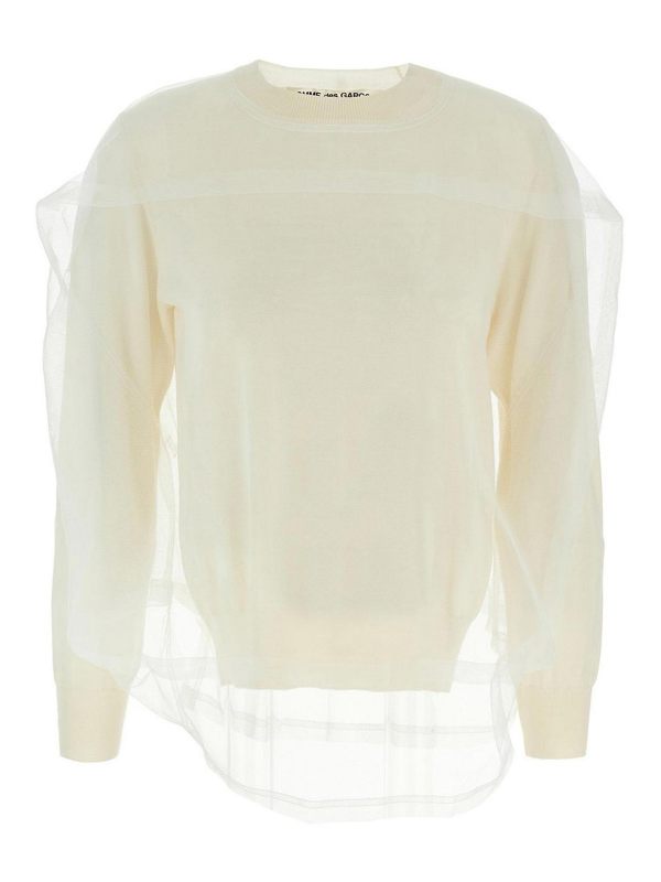 Comme Des Garcons Pull Col Rond - Blanc
