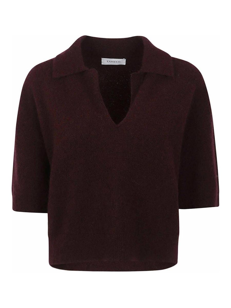Laneus Pull Col Roulé - Rouge Brun