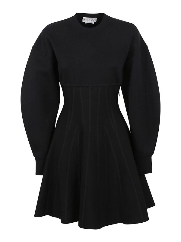 Alexander Mcqueen Robe Courte - Noir