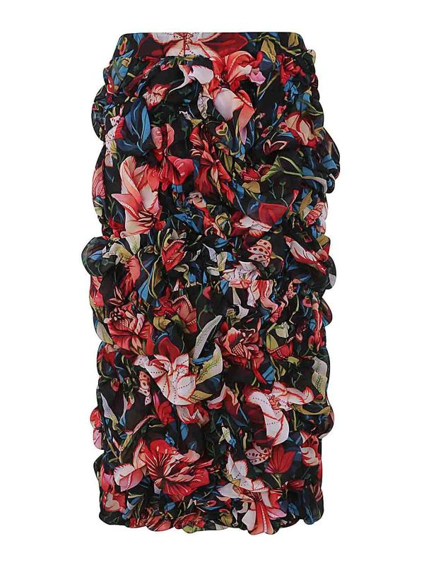 Comme Des Garcons Jupe Midi - Multicolore