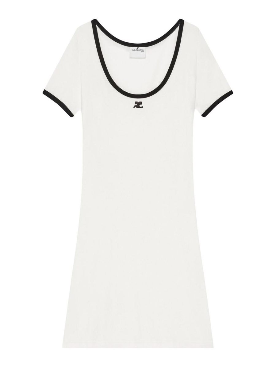 Courreges Robe Courte - Blanc