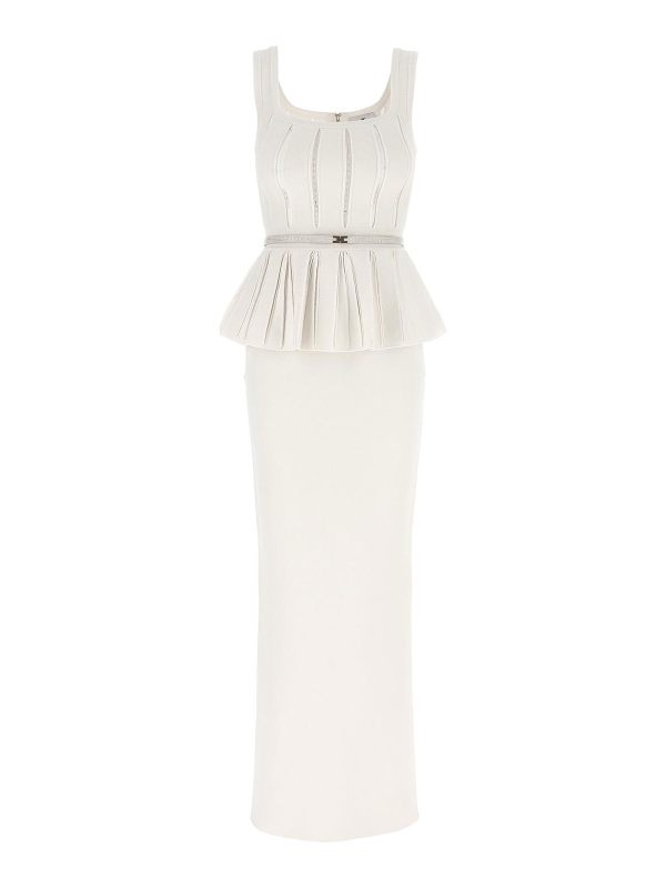 Elisabetta Franchi Robe Au Genou - Blanc