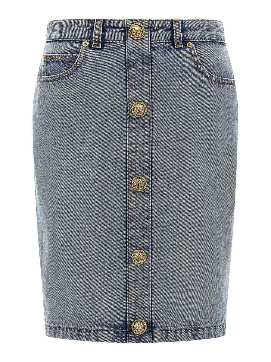 Balmain Jupe Midi - Bleu Clair