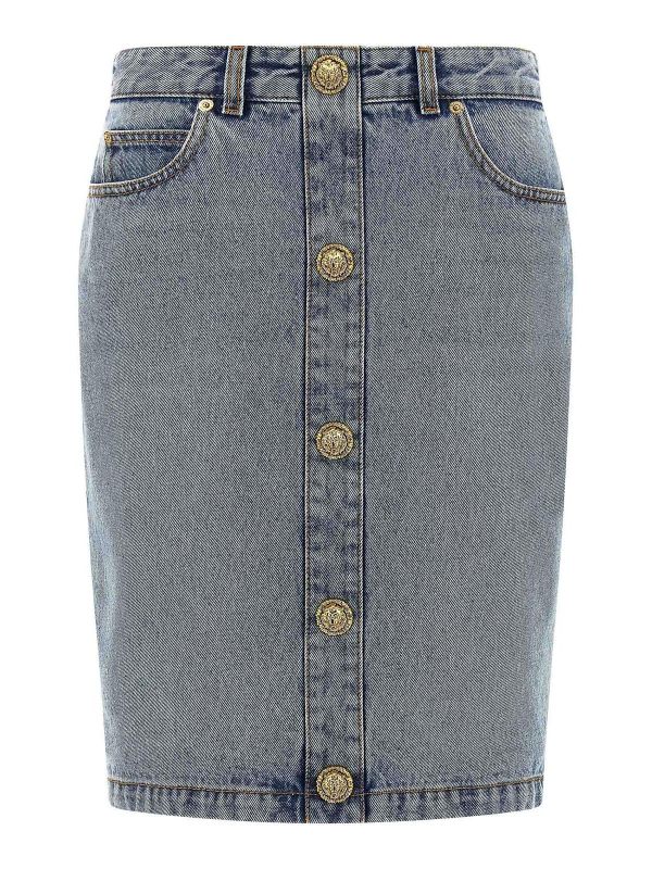 Balmain Jupe Midi - Bleu Clair