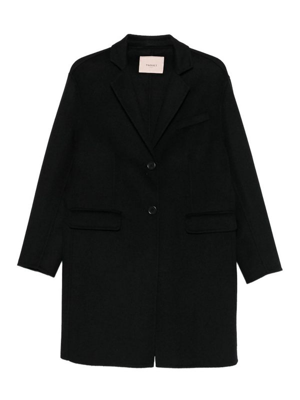 Twinset Manteau Au Genou - Noir