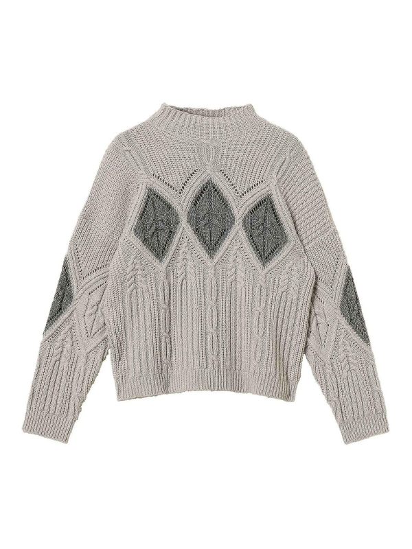 Twinset Pull Col Rond - Gris