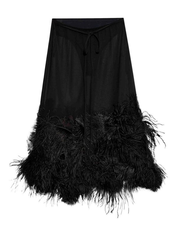 The Attico Jupe Midi - Noir
