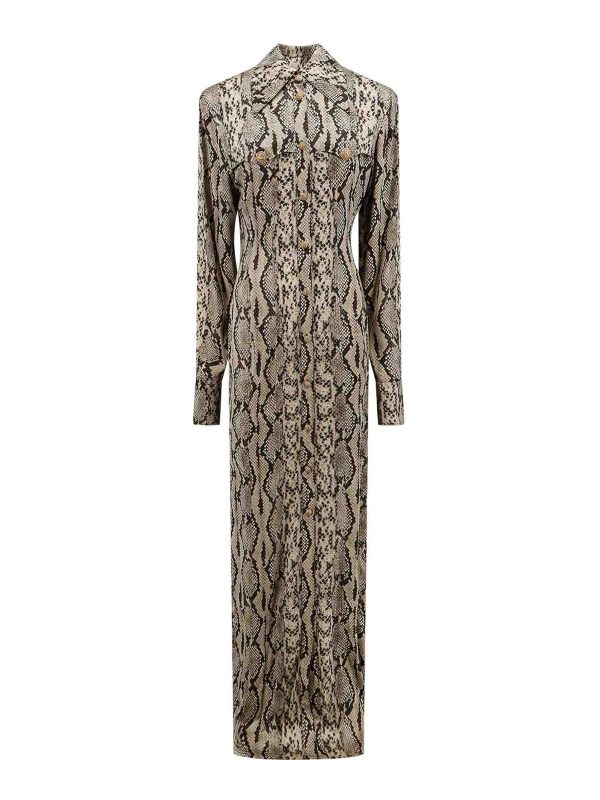 Balmain Robe Au Genou - Beige