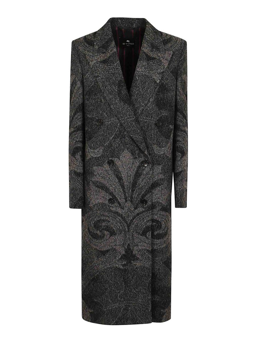 Etro Manteau Court - Gris