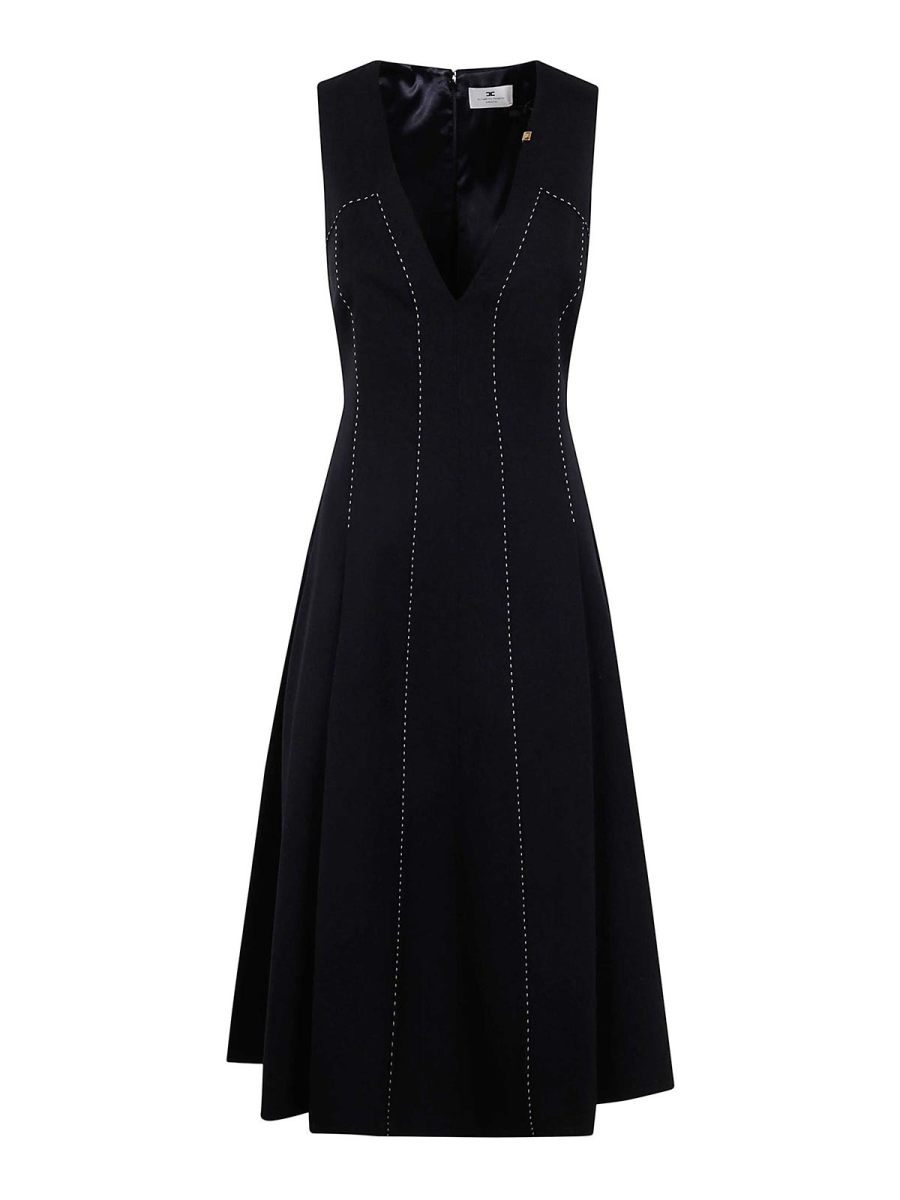 Elisabetta Franchi Robe Au Genou - Noir
