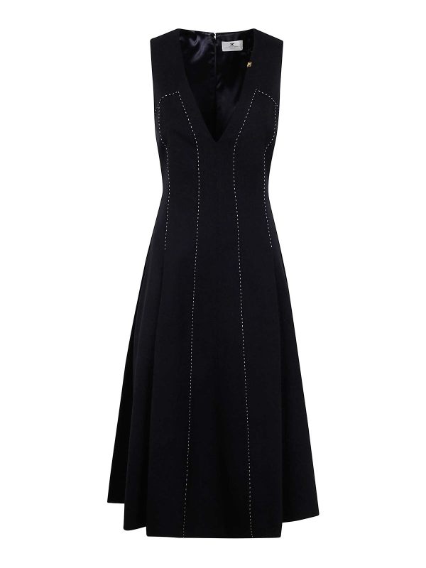 Elisabetta Franchi Robe Au Genou - Noir