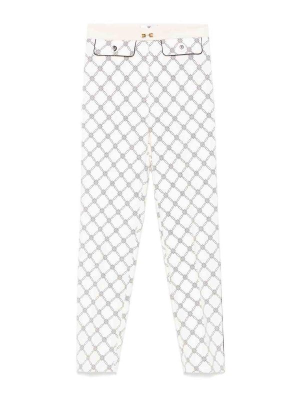 Elisabetta Franchi Pantalons Décontractés - Blanc