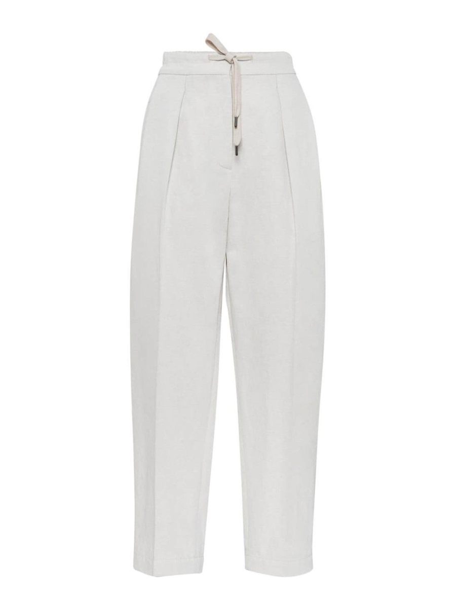 Brunello Cucinelli Pantalons Décontractés - Blanc