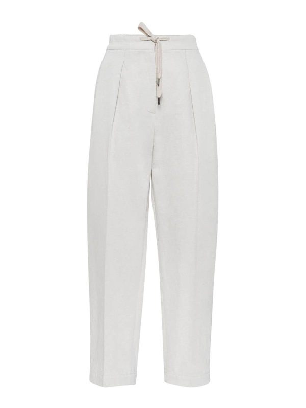 Brunello Cucinelli Pantalons Décontractés - Blanc