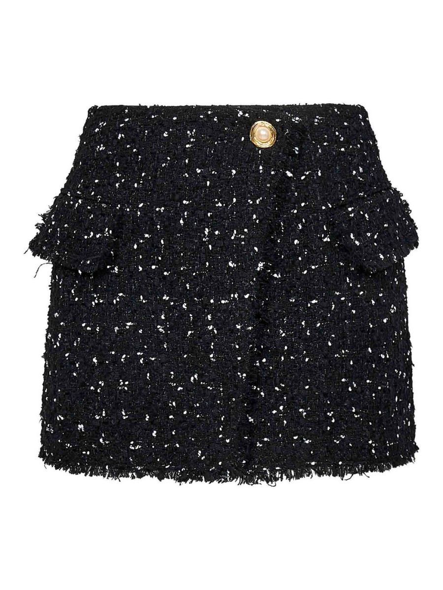 Balmain Jupe Midi - Gold Thread And Pearl