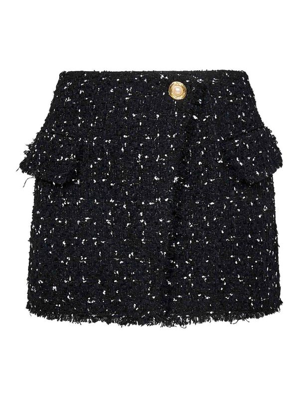 Balmain Jupe Midi - Gold Thread And Pearl