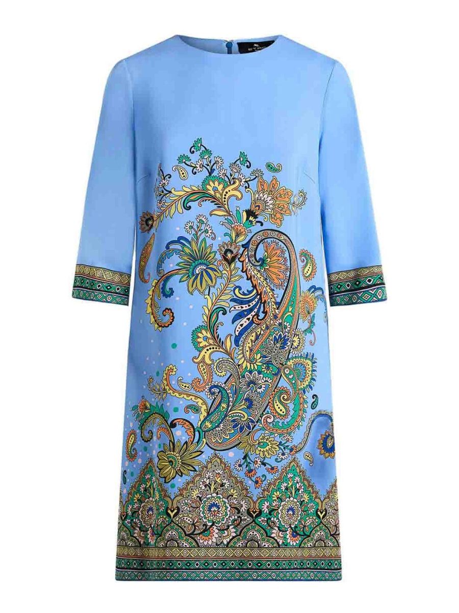 Etro Robe Au Genou - Bleu Clair