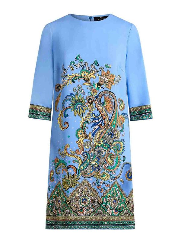 Etro Robe Au Genou - Bleu Clair
