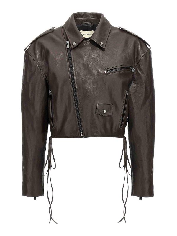 Magda Butrym Blouson En Cuir - Marron